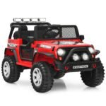 Elektrinis vaikiškas automobilis su nuotoliniu valdymu ir multimedijos funkcijomis (Raudona)