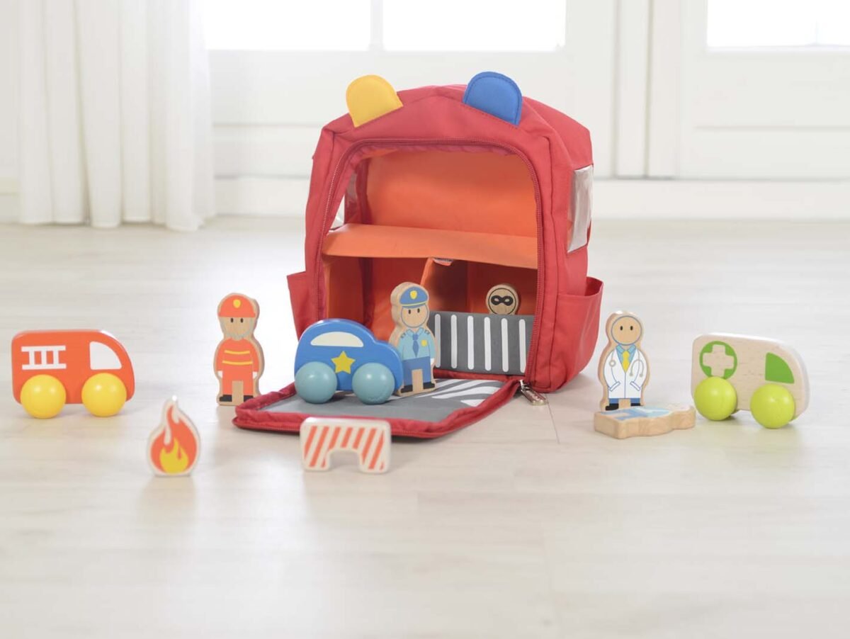 Gelbėjimo centro rinkinys kuprinėje su figūrėlėmis ir mašinėlėmis – Paveikslėlis 3