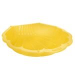 Geltona uždaroma kriauklės formos smėlio dėžė-baseinas