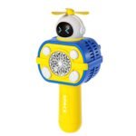 Geltonas astronauto burbulų leistuvas su šviesomis ir virvele – Paveikslėlis 6