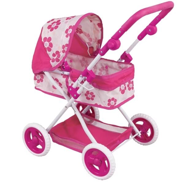 Gilus lėlių vežimėlis su reguliuojama rankena