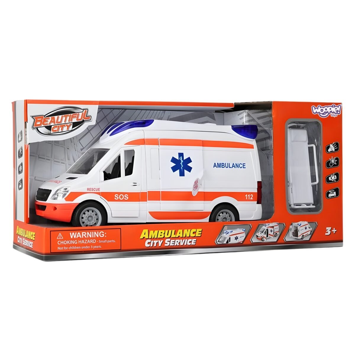 Greitosios pagalbos automobilis su šviesos ir garso efektais bei neštuvais – Paveikslėlis 6