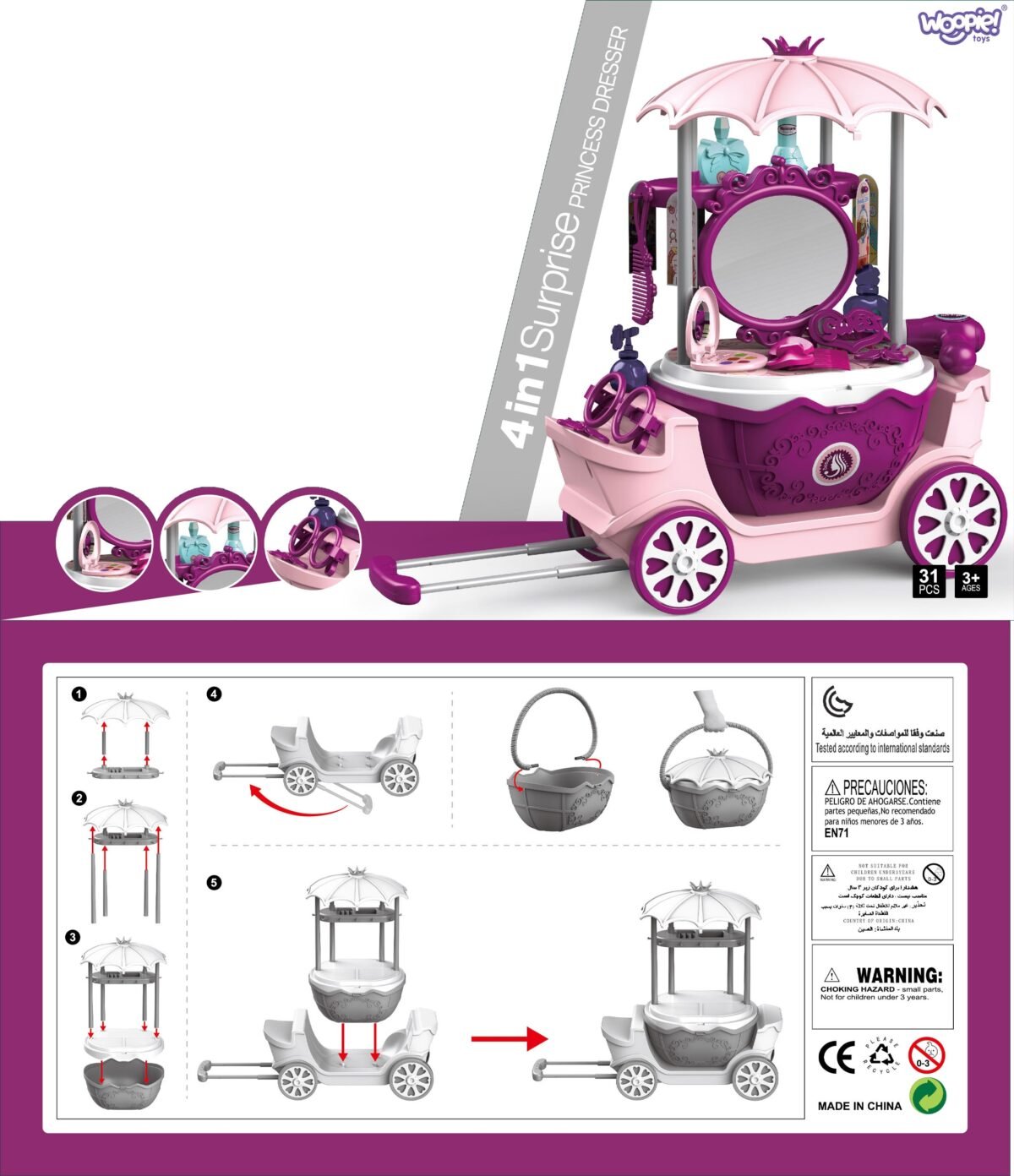 Grožio vežimėlis 4in1 su 31 priedu – Paveikslėlis 7