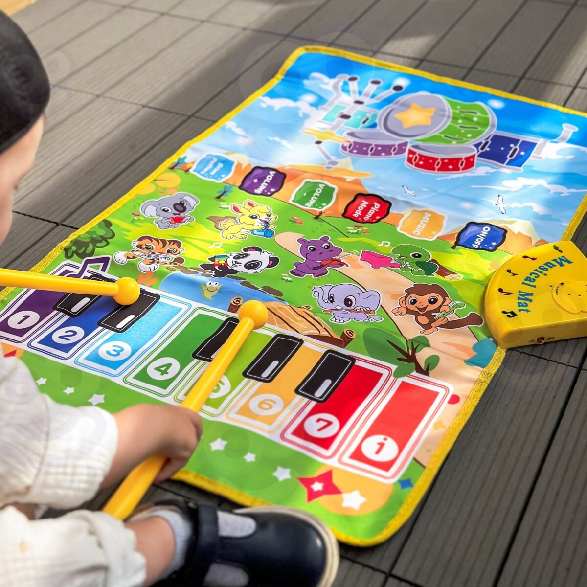 Interaktyvus gyvūnėlių muzikinis kilimėlis – pianinas ir būgnai – Paveikslėlis 2