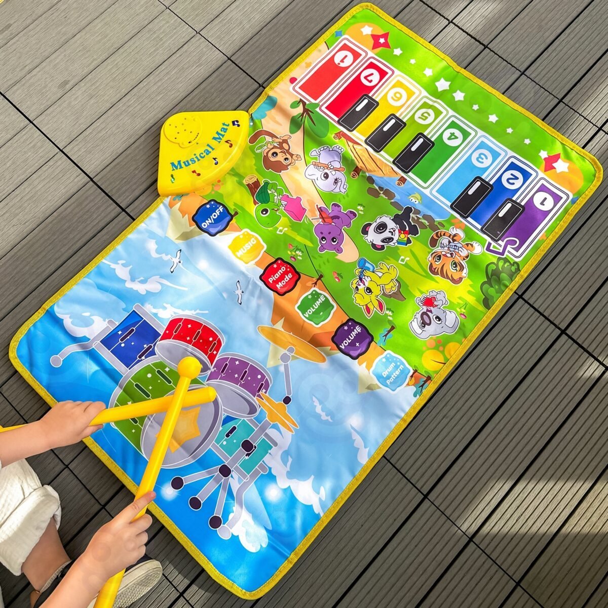 Interaktyvus gyvūnėlių muzikinis kilimėlis – pianinas ir būgnai – Paveikslėlis 4
