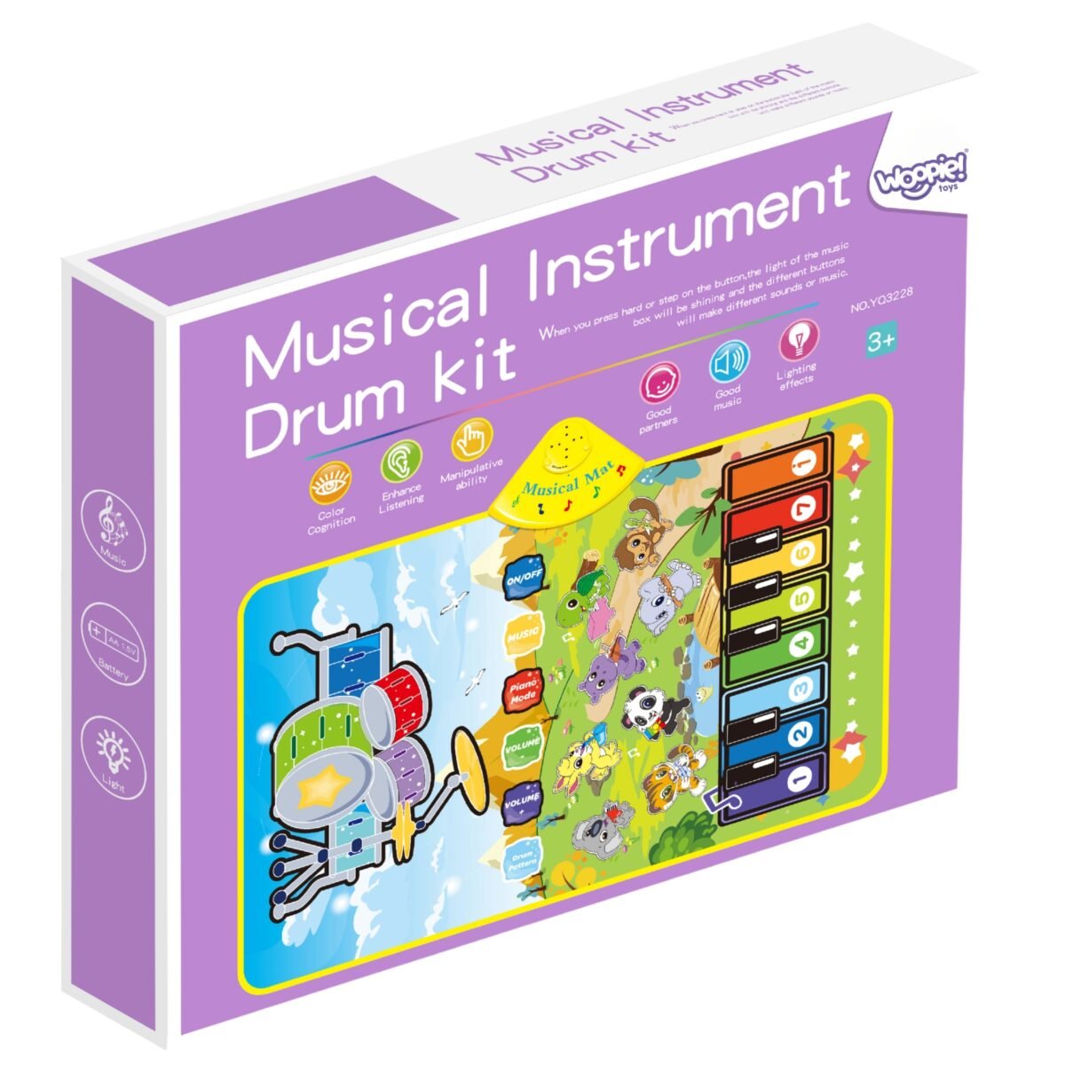 Interaktyvus gyvūnėlių muzikinis kilimėlis – pianinas ir būgnai – Paveikslėlis 9