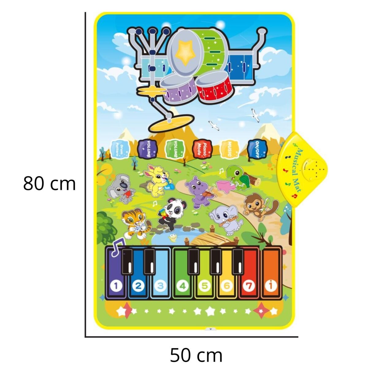 Interaktyvus gyvūnėlių muzikinis kilimėlis – pianinas ir būgnai – Paveikslėlis 10