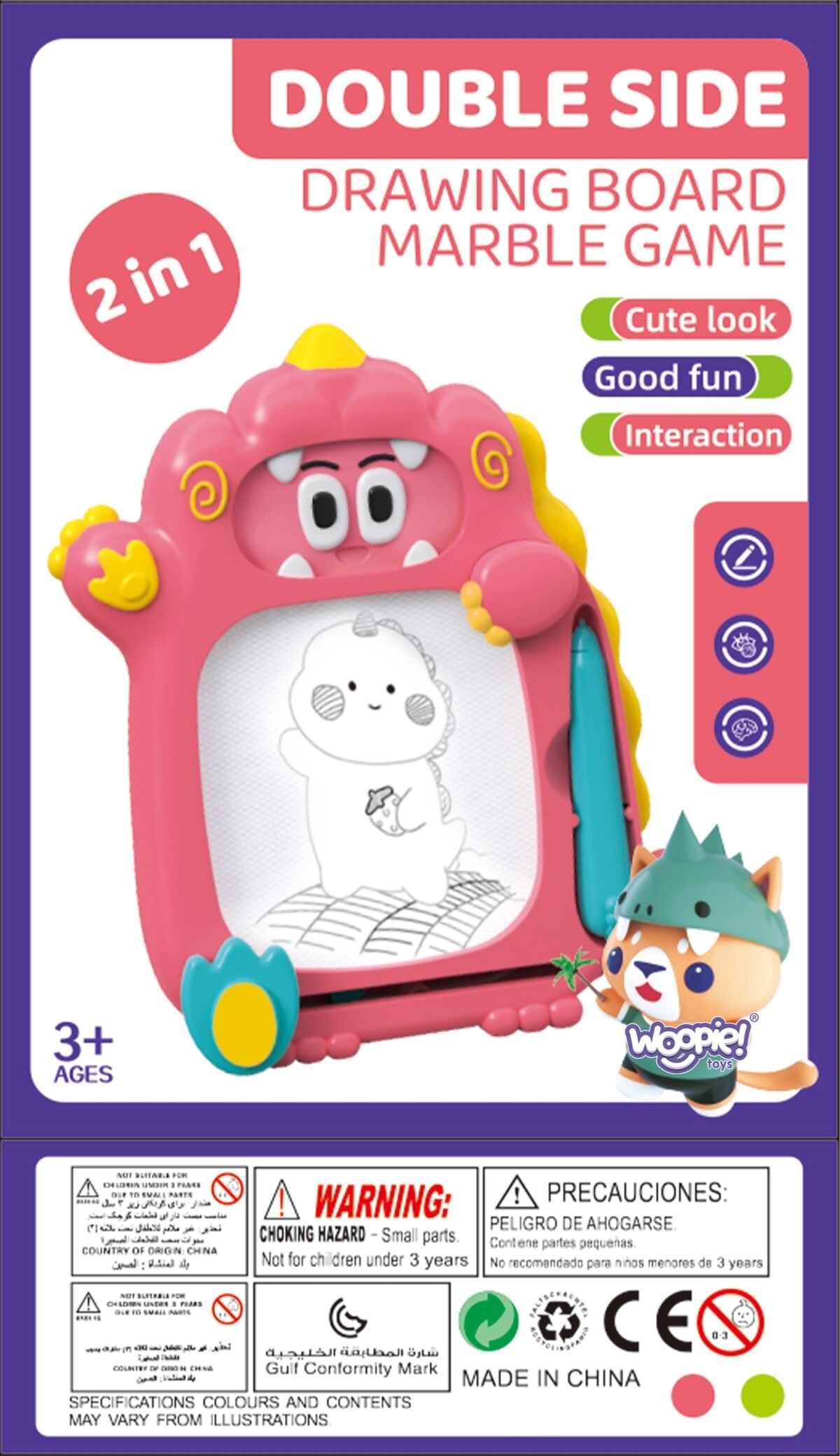 Išnykstančių piešinių magnetinė lenta 2in1 su Flipper miklumo žaidimu, rožinė – Paveikslėlis 7