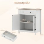 Kaimiško stiliaus indauja su stalčiumi ir reguliuojama lentyna (Balta) – Paveikslėlis 2