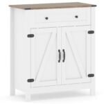 Kaimiško stiliaus indauja su stalčiumi ir reguliuojama lentyna (Balta)