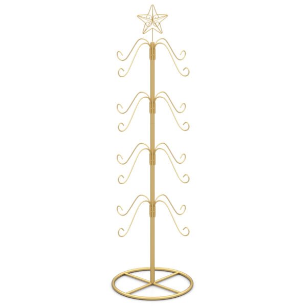 Kalėdinių kojinių ir ornamentų eglutės formos stovas su 16 kabliukų (Auksinė)