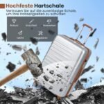 Kieto korpuso 3 dalių lagaminų komplektas su TSA užraktu (Sidabrinė) – Paveikslėlis 3