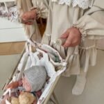 Klasikinis lėlių vežimėlis su meškiukų raštais – Paveikslėlis 5