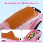 Paspiriamas automobilis vaikams su vairu ir LED žibintais (Rožinė) – Paveikslėlis 5