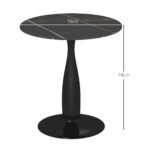 Kompaktiškas apvalus valgomojo stalas su dirbtinio marmuro paviršiumi ir plieniniu rėmu – Paveikslėlis 3