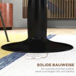 Kompaktiškas apvalus valgomojo stalas su dirbtinio marmuro paviršiumi ir plieniniu rėmu – Paveikslėlis 5