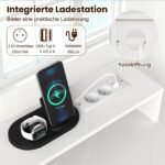 Kompiuterio stalas su integruota įkrovimo stotele ir universaliomis saugyklomis (Balta) – Paveikslėlis 3