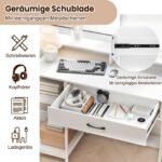 Kompiuterio stalas su integruota įkrovimo stotele ir universaliomis saugyklomis (Balta) – Paveikslėlis 4