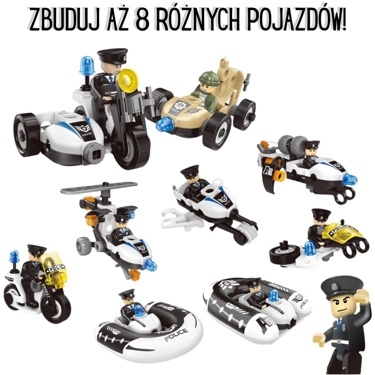 Konstravimo kaladėlės 8 skirtingoms policijos transporto priemonėms – Paveikslėlis 2