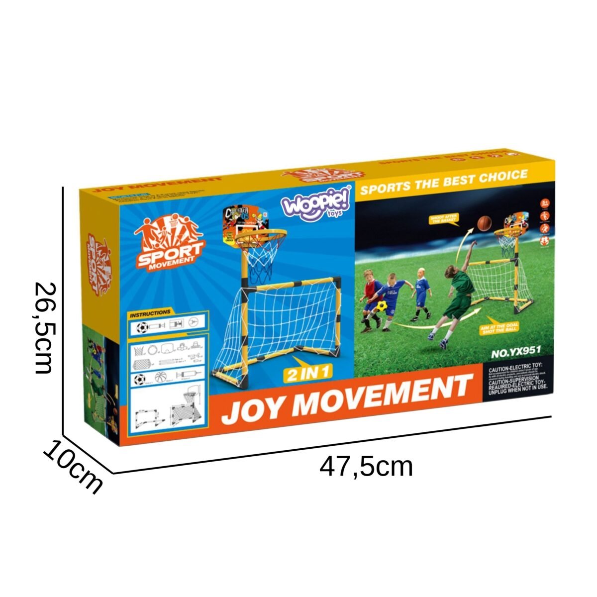 Krepšinio ir futbolo 2in1 rinkinys su kamuoliais ir pompa – Paveikslėlis 12