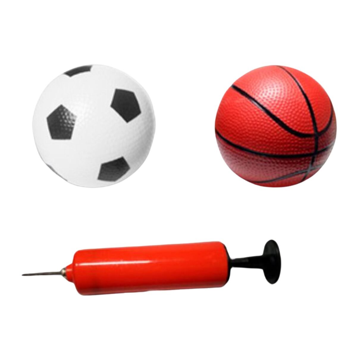 Krepšinio ir futbolo 2in1 rinkinys su kamuoliais ir pompa – Paveikslėlis 9