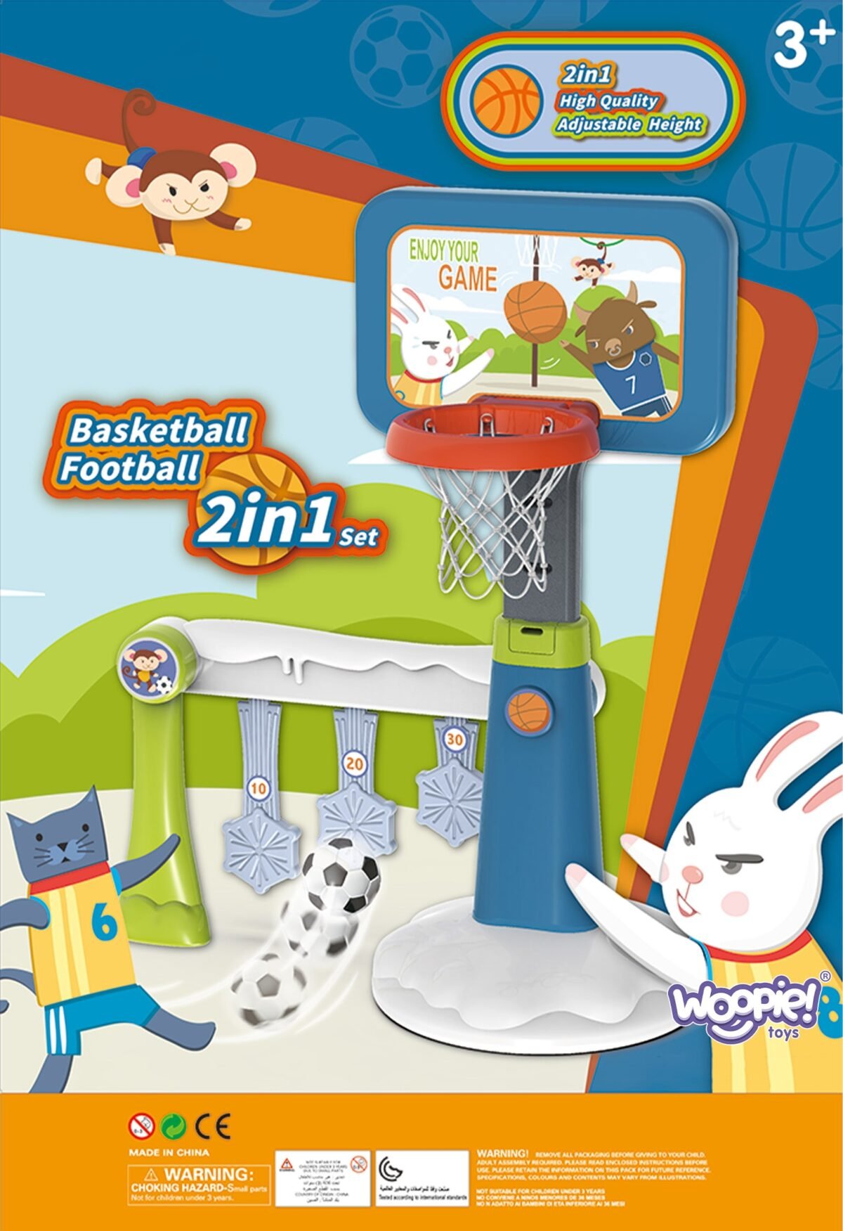 Krepšinio ir futbolo 2in1 rinkinys su kamuoliu ir pompa – Paveikslėlis 4