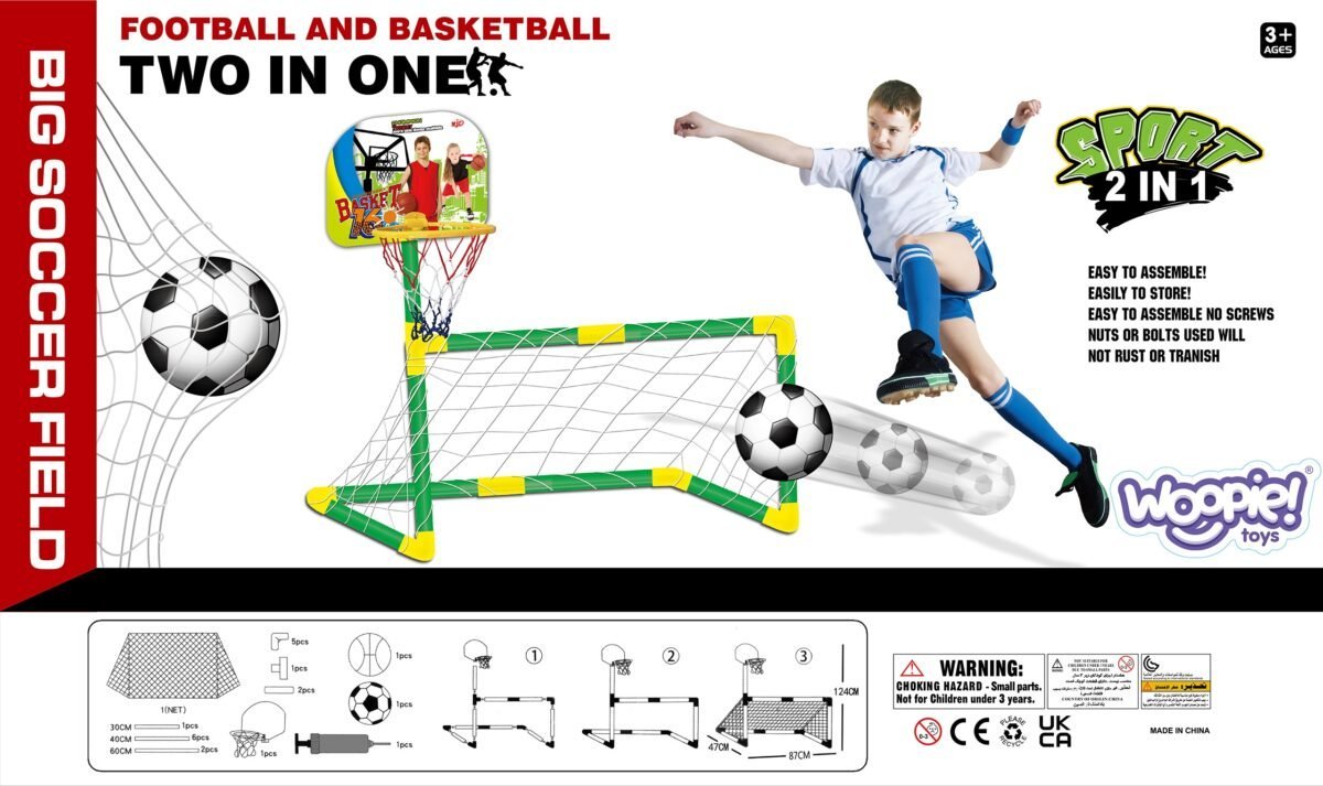 Krepšinio ir futbolo rinkinys 2in1 su kamuoliais – Paveikslėlis 13