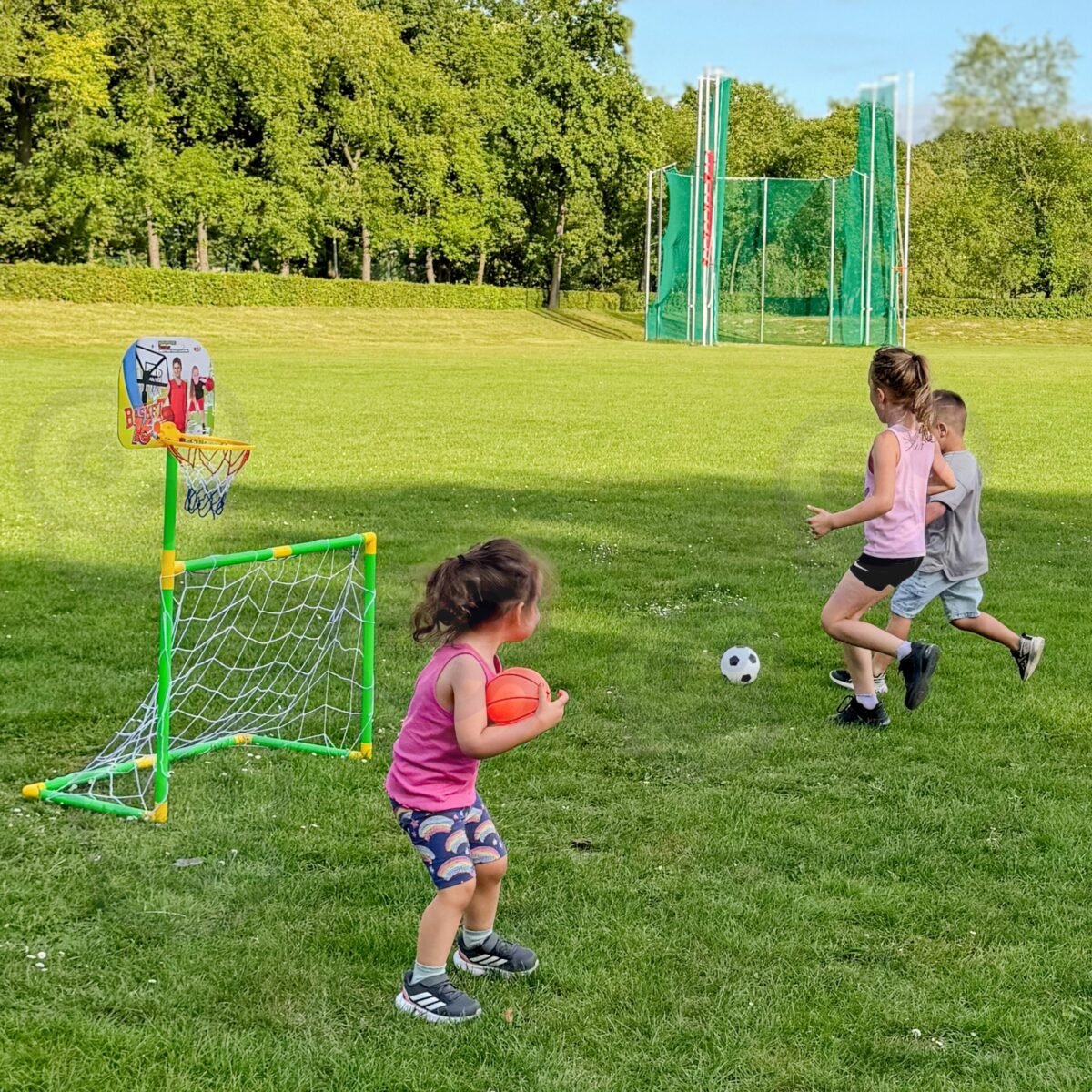 Krepšinio ir futbolo rinkinys 2in1 su kamuoliais – Paveikslėlis 4