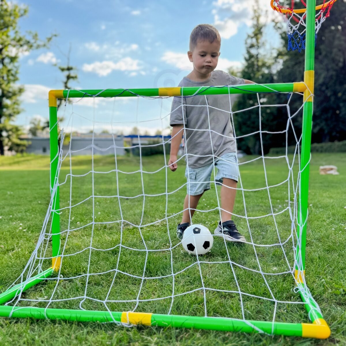 Krepšinio ir futbolo rinkinys 2in1 su kamuoliais – Paveikslėlis 8