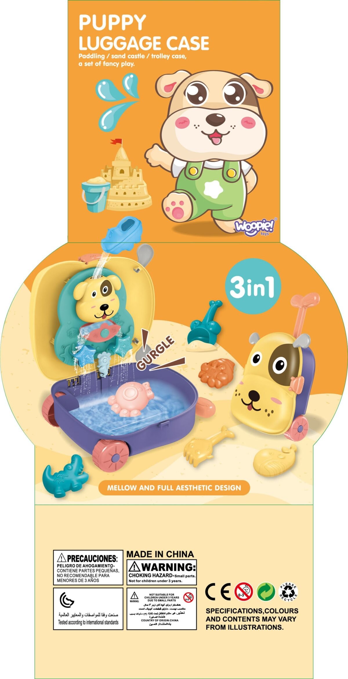 Lagaminėlis šuniuko tema 3in1 su smėlio ir vandens žaislais – Paveikslėlis 15