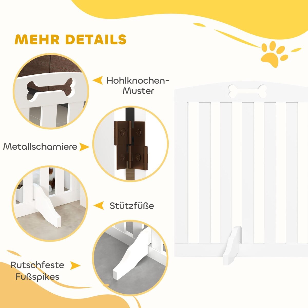 Laisvai statoma šunų užtvara su atraminėmis kojelėmis – Paveikslėlis 6