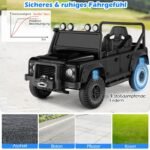 Land Rover Defender licencijuotas elektromobilis su tėvų valdymu pultu (Juoda)