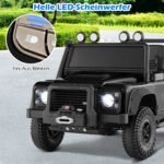 Land Rover Defender licencijuotas elektromobilis su tėvų valdymu pultu (Juoda)