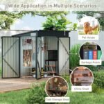 Lauko metalinis sandėliukas su dviem durimis ir nuožulniu stogu (Tamsiai pilka) – Paveikslėlis 3