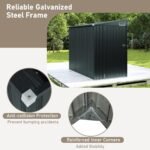 Lauko metalinis sandėliukas su dviem durimis ir nuožulniu stogu (Tamsiai pilka) – Paveikslėlis 4