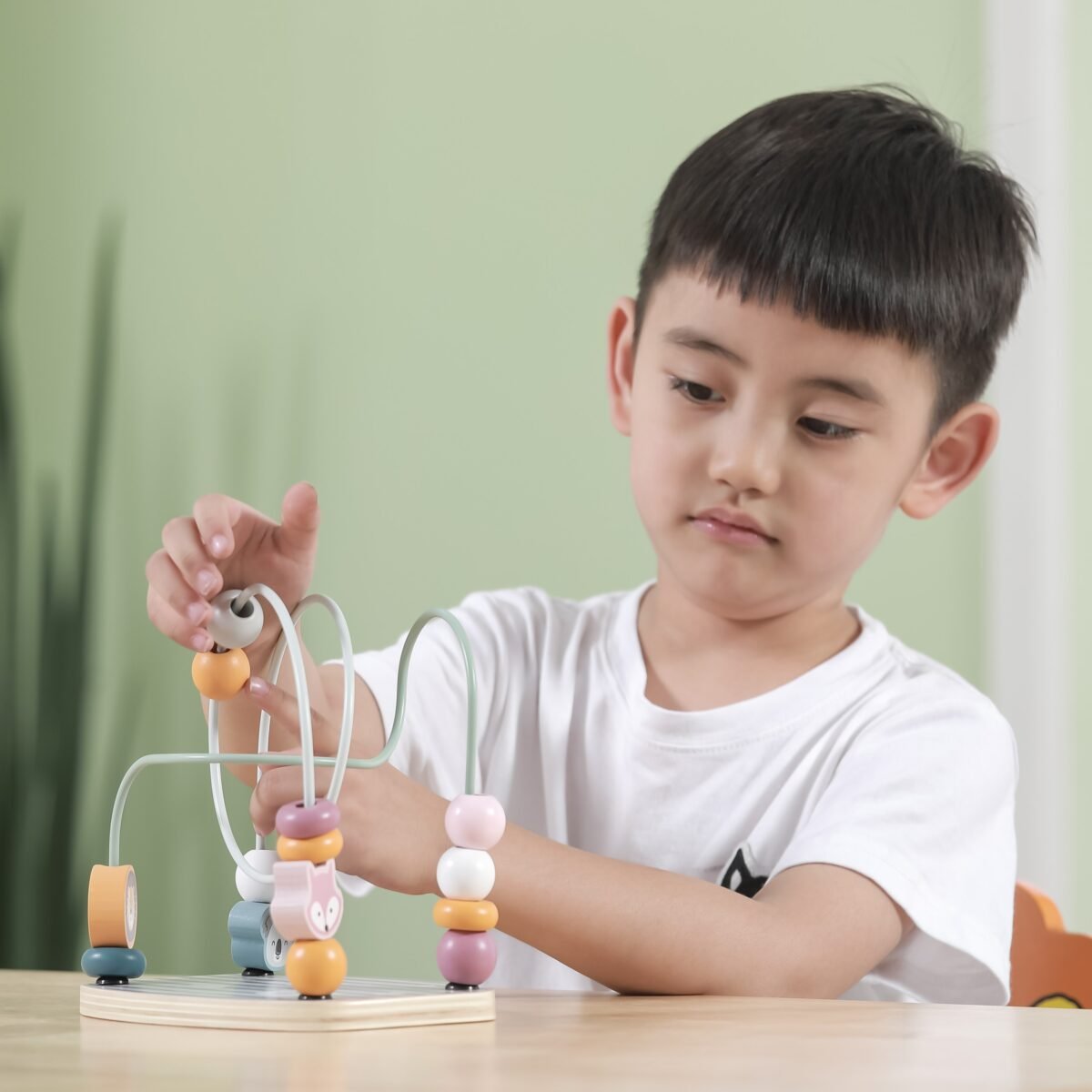 Lavinamasis medinis karoliukų labirintas su gyvūnėliais – Paveikslėlis 4