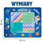 Lavinamasis vandeninis piešimo kilimėlis kosmoso tema, mėlynas, 100x80 cm – Paveikslėlis 4