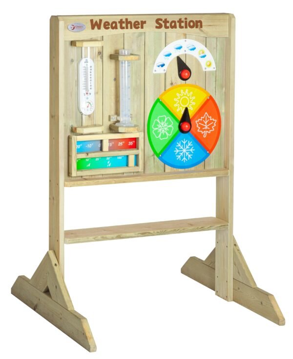 Lavinamoji lenta su orų stotele ir kreidine lenta