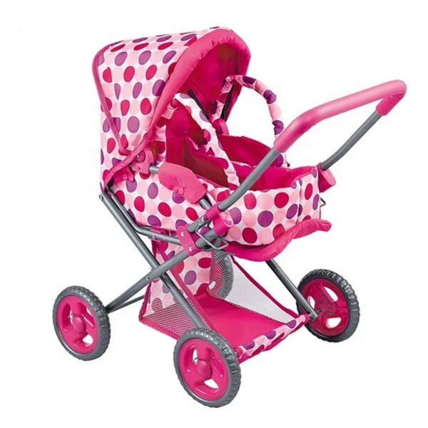 Lėlių vežimėlis 3in1 su reguliuojama rankena