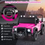 Licencijuotas Land Rover Defender elektromobilis vaikams su nuotolinio valdymo pultu (Rožinė)