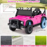 Licencijuotas Land Rover Defender elektromobilis vaikams su nuotolinio valdymo pultu (Rožinė)