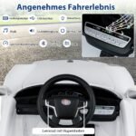 Porsche 12V vaikiškas elektromobilis su nuotoliniu valdymu ir švelnaus starto funkcija (Balta) – Paveikslėlis 4