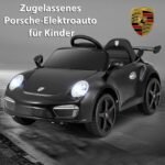 Porsche elektromobilis vaikams su nuotoliniu valdymu (Juoda) – Paveikslėlis 2