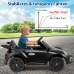 Porsche elektromobilis vaikams su nuotoliniu valdymu (Juoda) – Paveikslėlis 4