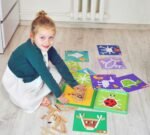 Loginė medinė magnetinė dėlionė su pavyzdžiais, 49 dalių