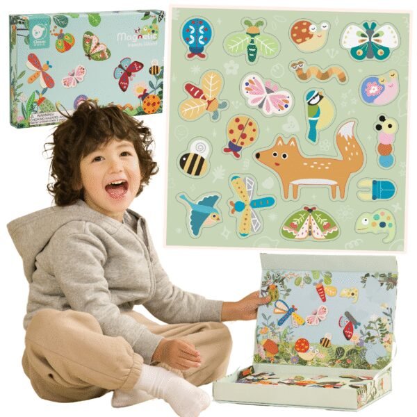 Magnetinė gyvūnų dėlionė su lenta