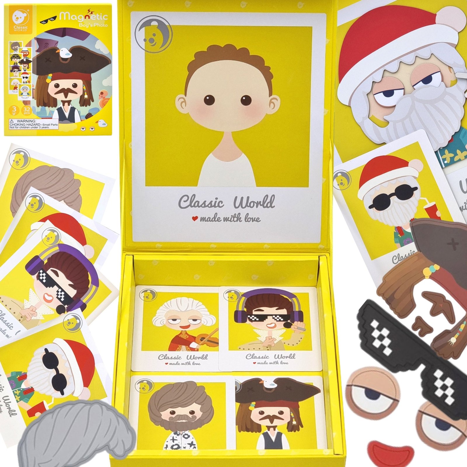 Magnetinė mados dėlionė berniukams su 32 elementais Magnetinė mados dėlionė berniukams su 32 elementais