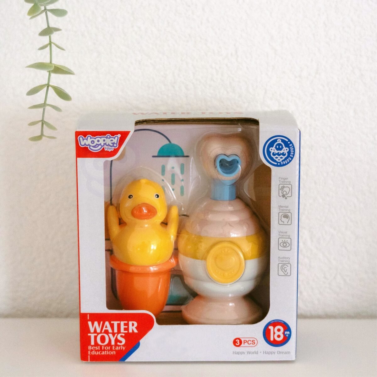 Maudynių žaislų rinkinys su ančiuku, puodeliu ir vandens žaislu – Paveikslėlis 6