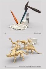 Mažojo archeologo kasinėjimo rinkinys su 6 dinozaurų skeletais