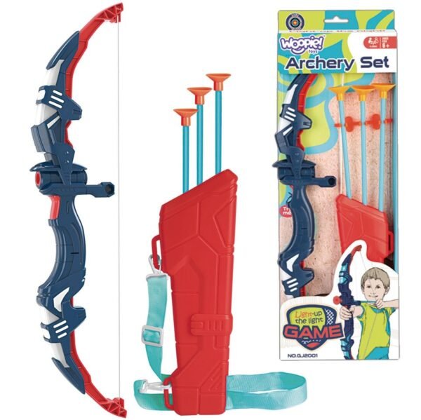 Mažojo lankininko rinkinys su šviečiančiu lanku ir strėlėmis siurbtukais